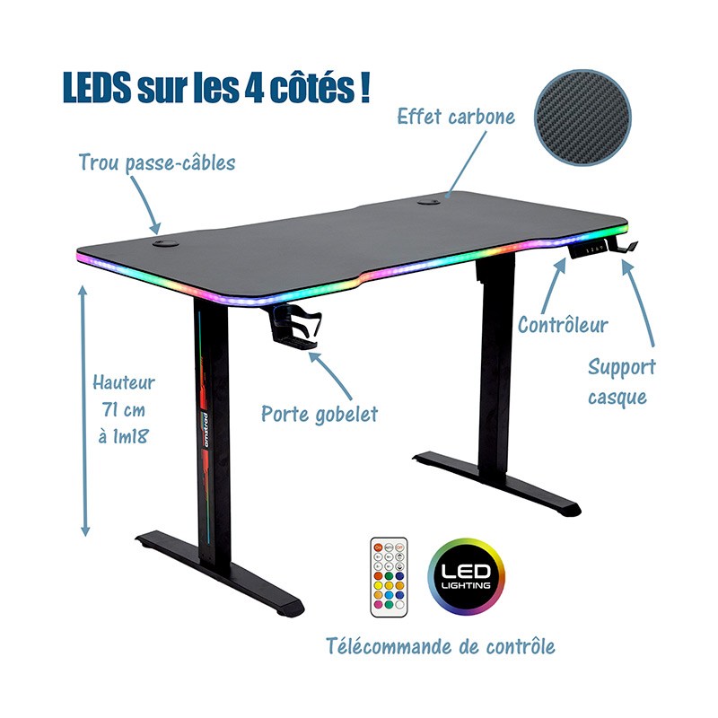 Acheter Bureau Gaming Amstrad Led Motorise Bon état - 189,98 € Bureau Gaming Amstrad Led Motorise Bon état - reconditionné disponible sur Electro Depot